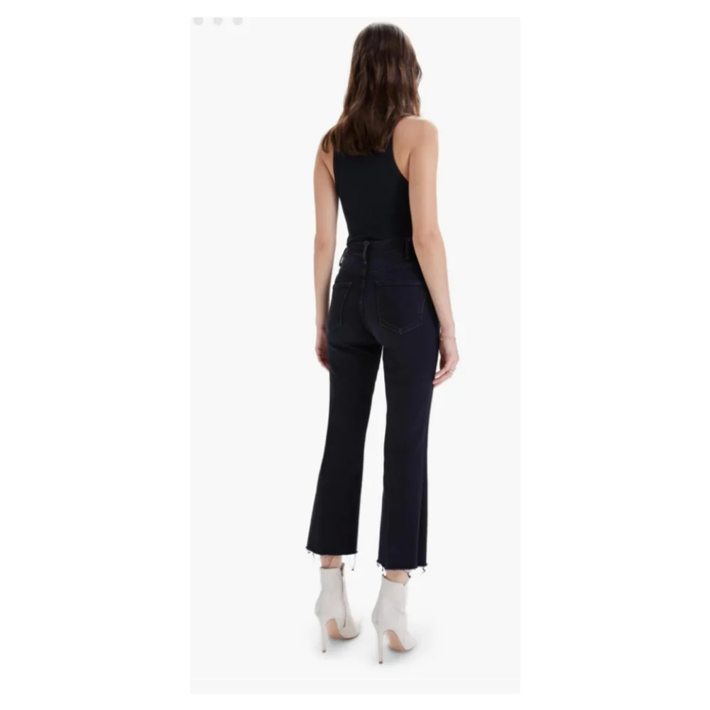 mother the hustler ankle fray encounters at night high rise ankle flare jeans - Picture 5 of 14
